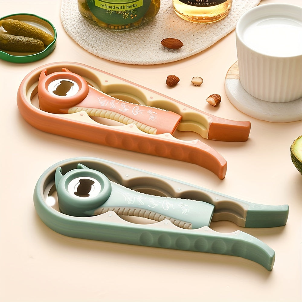 4-in-1 Can Opener Set Kitchen Twist Cap Lid Remover Ergonomic Plastic Manual Tool