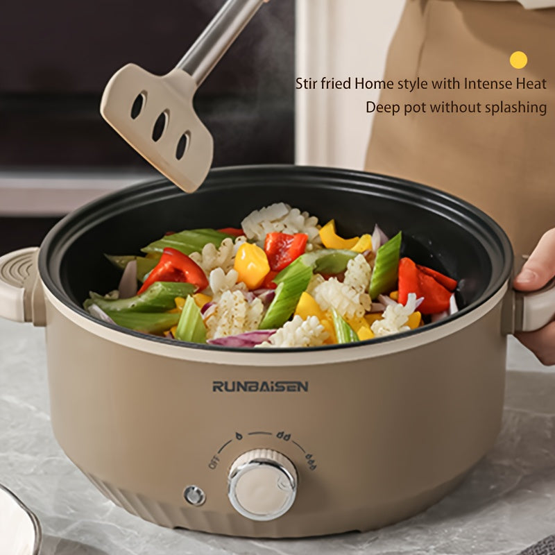 Olla eléctrica con cocedor integrado, antiadherente, multifuncional, para uso en casa o dormitorio, fácil de preparar sopas, duradera, de PP, 220-240V