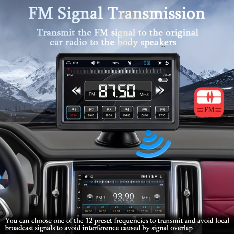 Wireless Car Stereo 7 Inch Touch Screen Carplay Android Navigation FM Radio