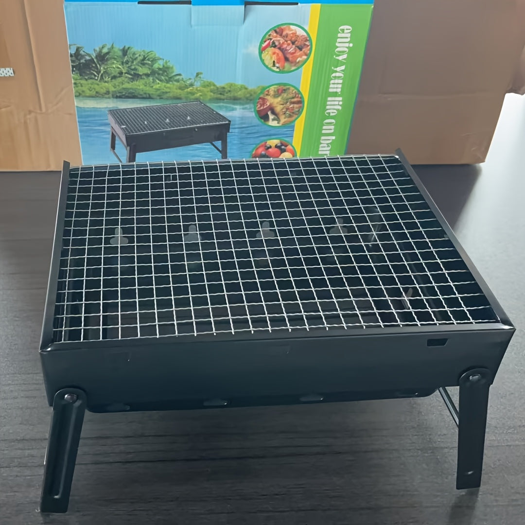 Folding Charcoal BBQ Pit with Pull-Out Design for Camping and Gatherings