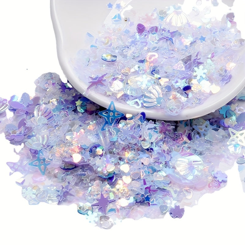 Turli shell shaklidagi porloqlik 3-13mm kiyimlar, sumkalar, poyabzal va mermaid bezaklari uchun