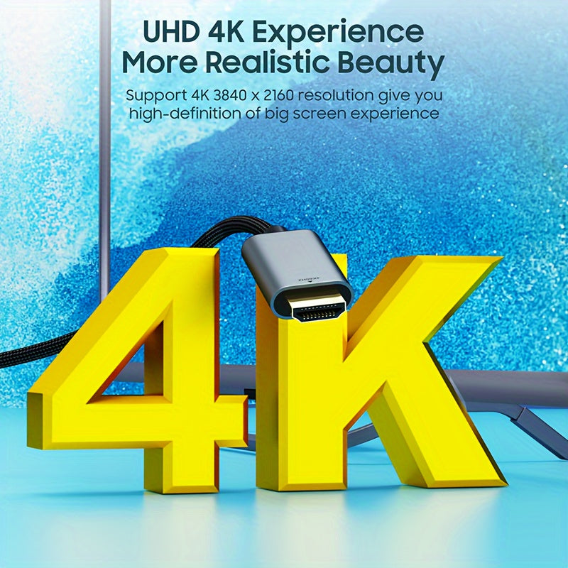4K USB-C to HDMI Cable for MacBook Galaxy iPad Thunderbolt 3/4 Compatible