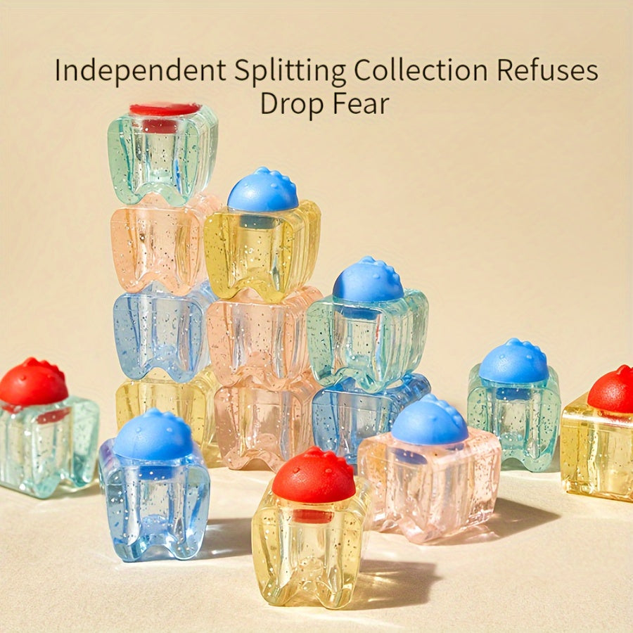 Children's Crystal Storage Box House Shape for Milk Teeth with Compartments