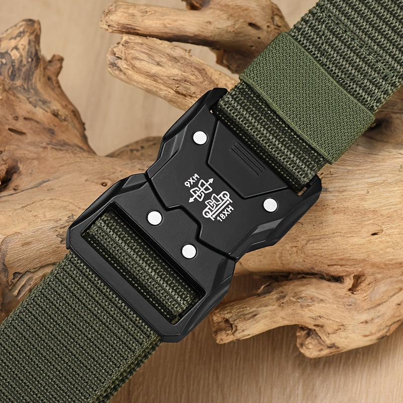 Unisex Tactical Nylon Belt Breathable Canvas Quick Release for Outdoor Training