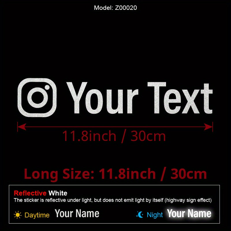 Instagram nomi uchun moslashtiriladigan vinil avtomobil oynasi stikerlari, o'z-o'zidan yopishadigan