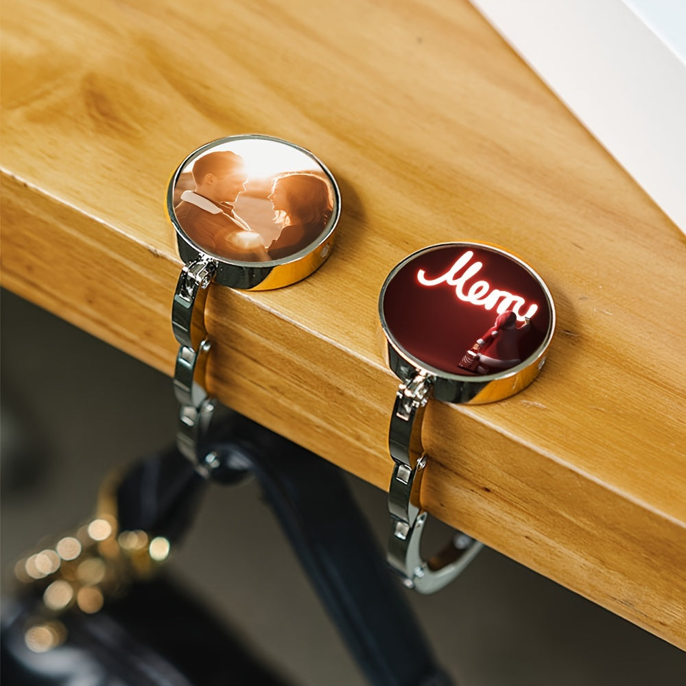 Stylish Portable Custom Photo Handbag Hook Metal Accessory for Women