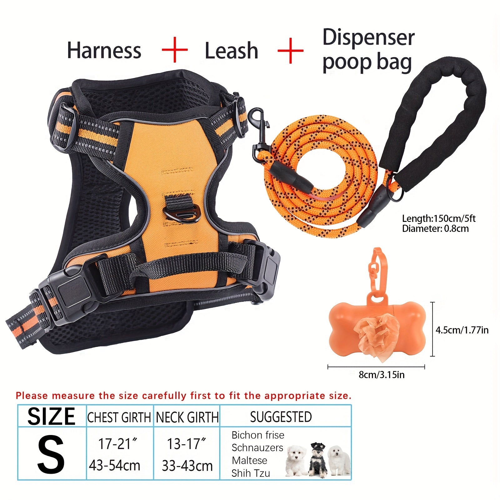 No-Pull Dog Harness and Leash Set with Reflective Features for Medium and Large Dogs