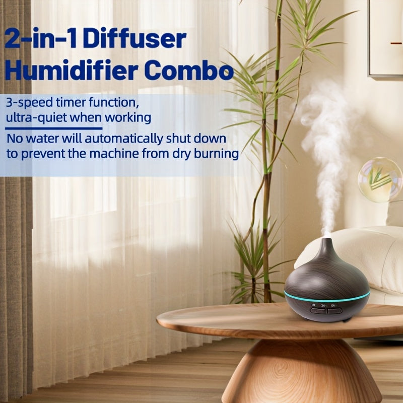 Ultrasonik asosiy yog'li diffuzor 150ml 3 ta taymer bilan avtomatik o'chirish namlatgich