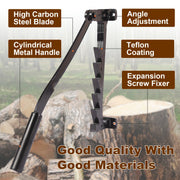 Firewood Splitter Kit Wall Mount Cast Iron with Gloves and Storage Bag