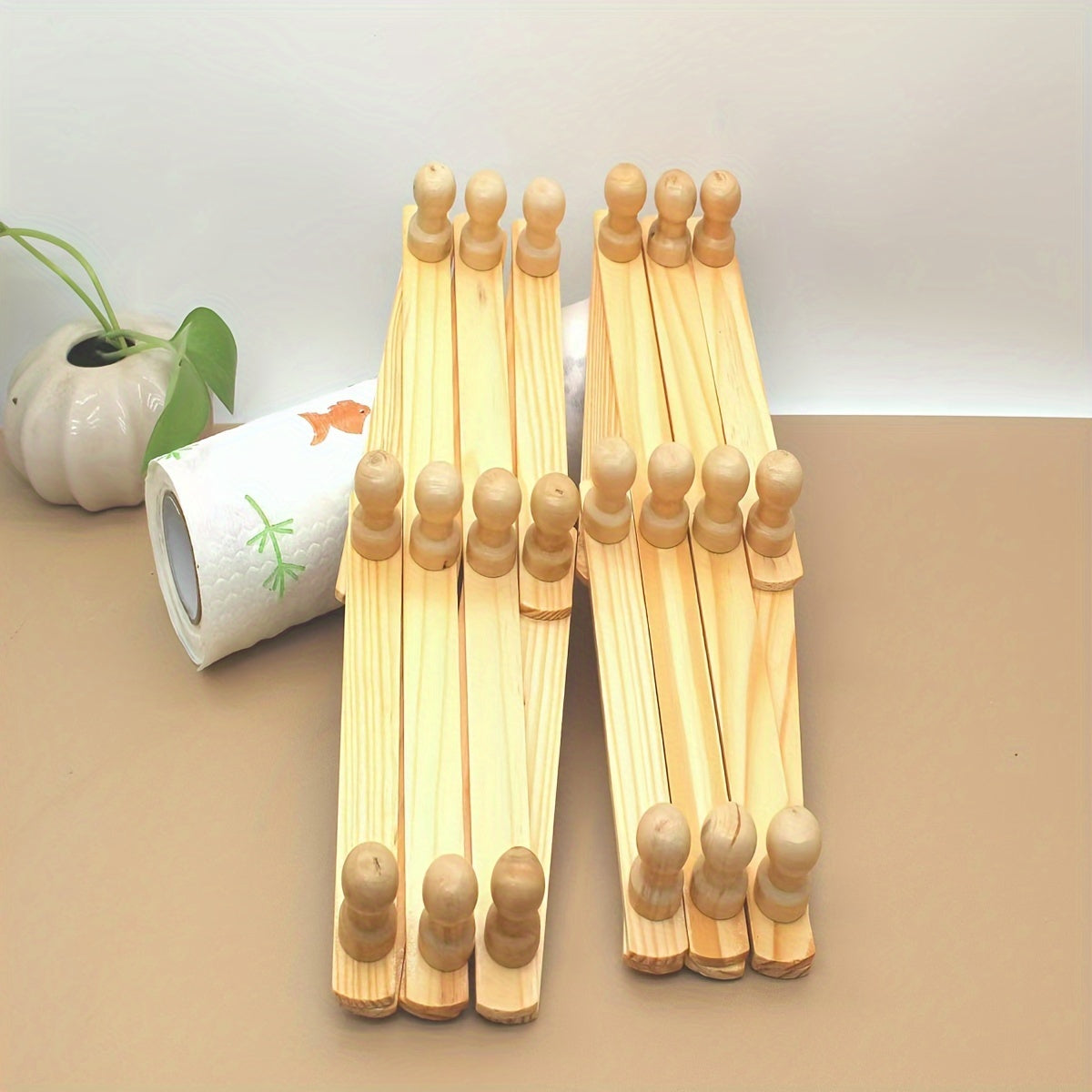 Gancho de pared retráctil de madera para bolsas, toallas, ropa y sombreros