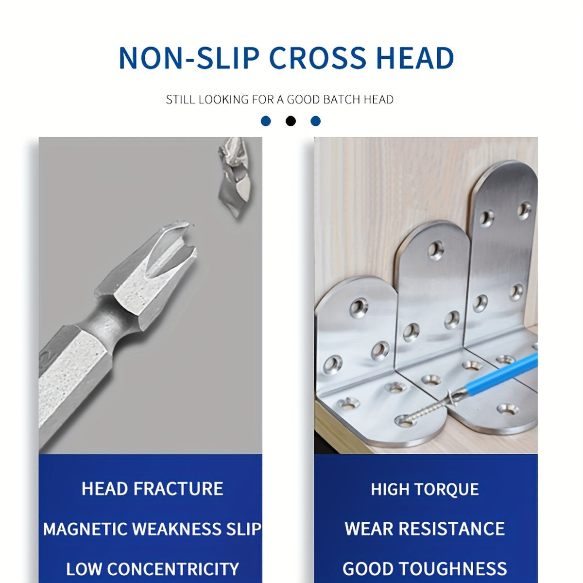 Juego de 5 piezas de puntas de destornillador de cruz magnéticas de acero S2 con alcance extendido