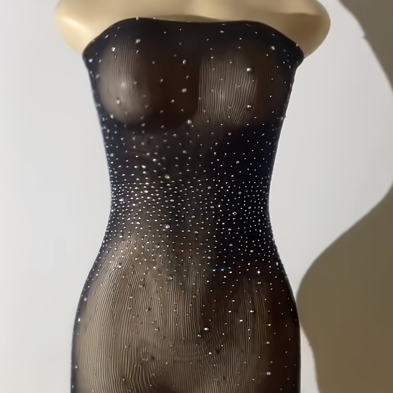 Women's Rhinestone Bodycon Dress Sexy Shiny Evening Wear