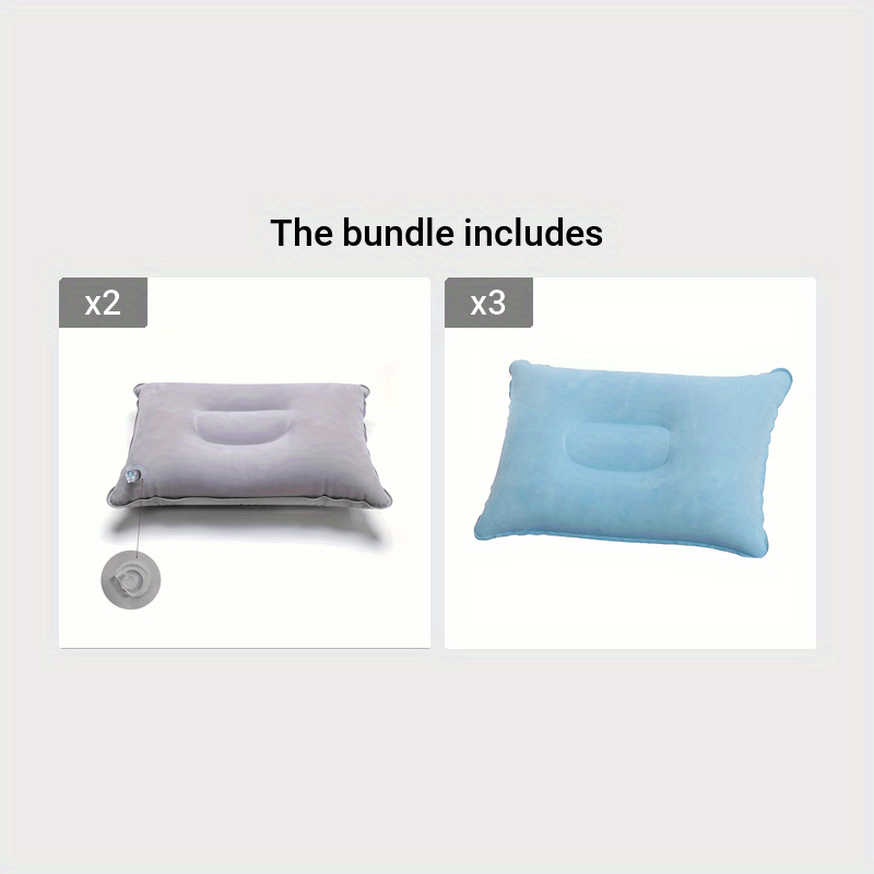 Inflatable Travel Pillow for Camping and Nap Portable Flocked PVC Square Pillow