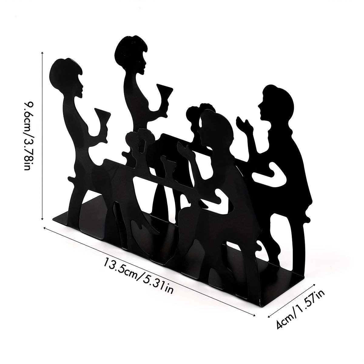 Creative Cast Iron Napkin Holder with Cartoon Teapot Whale and Cutlery Silhouettes