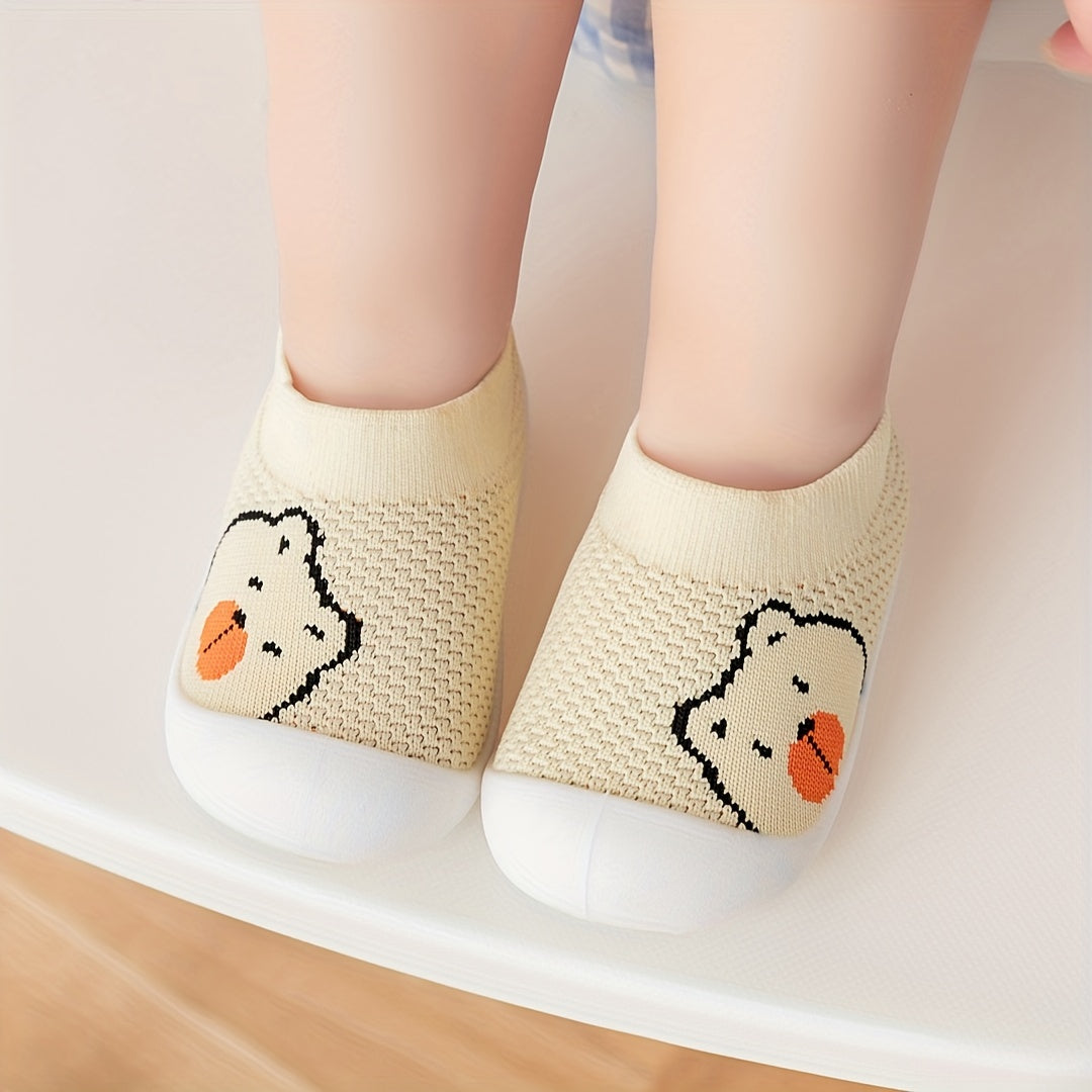 Mushuk tasviri bilan bolalar va kichkina bolalar uchun oson kiyinadigan sport poyabzali, yengil nafas oladigan tarmoq, rezina taglik