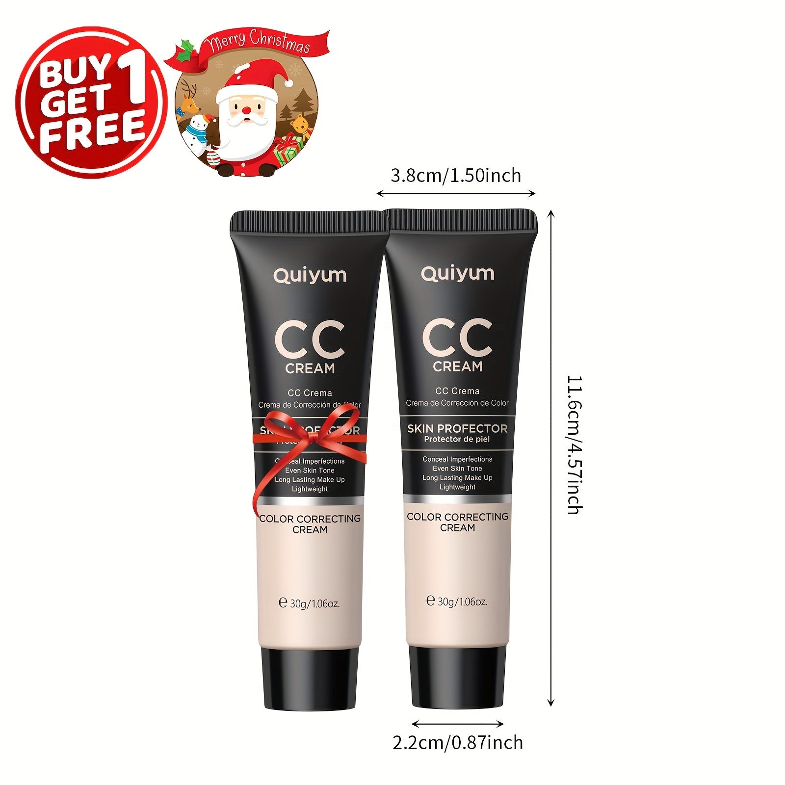 Waterproof Glycerin-Infused CC Cream Foundation for All Skin Types 1.7 Fl Oz Buy 1 Get 1 Free