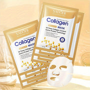 10-Pack Collagen Facial Masks for All Skin Types Moisturizing and Firming