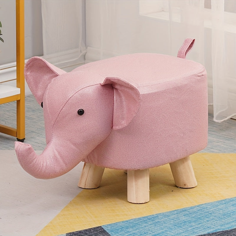 Animal Shaped Elephant Stool, Small Wooden Coffee Table and Shoe Bench