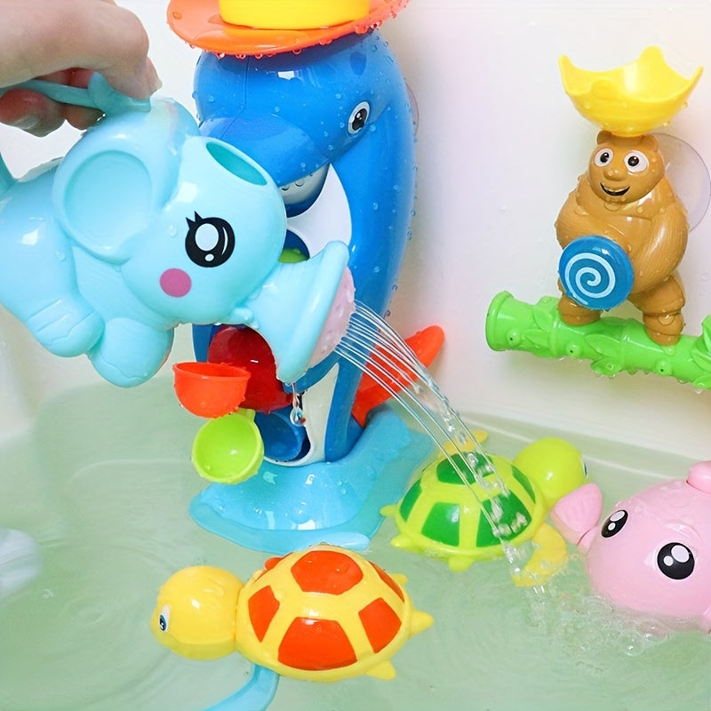 Interactive Elephant Bathtime Toy for Kids Safe Plastic Educational Bath Gift