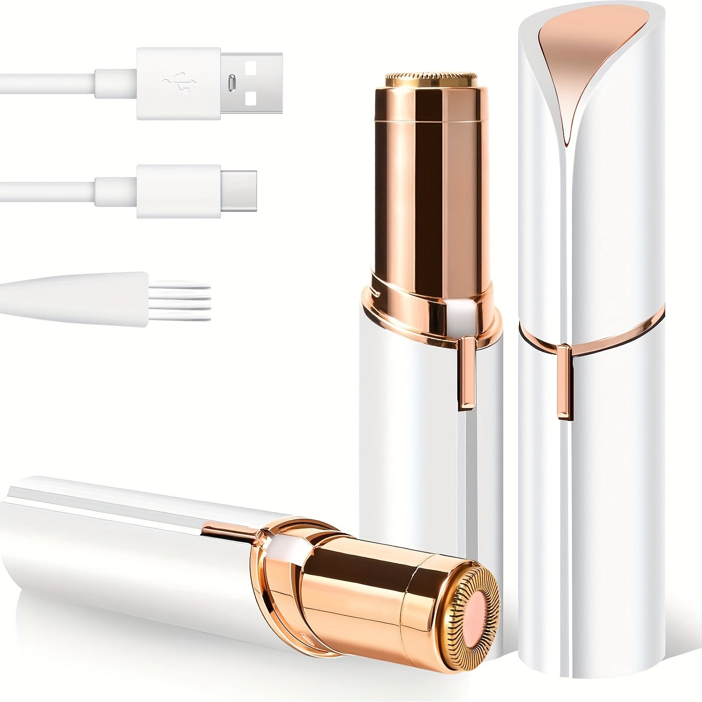 Women's Electric Facial Hair Remover Painless USB Rechargeable with LED Light