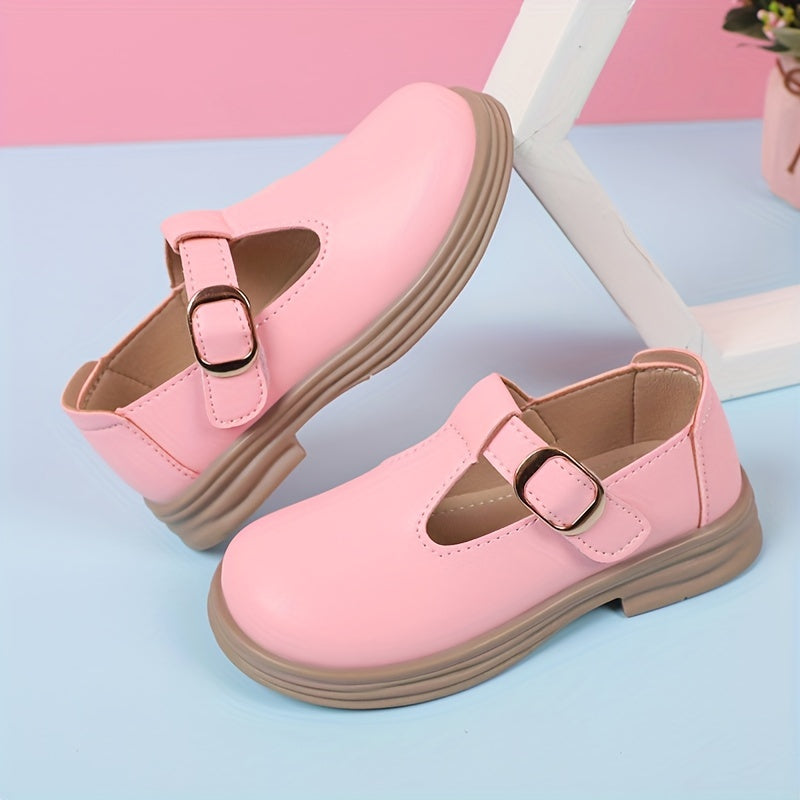 Qizlar uchun zamonaviy Mary Jane poyabzallari, ichki va tashqi kiyim uchun mos, bahor va kuzda kiyish uchun sirpanmaydigan taglik bilan.