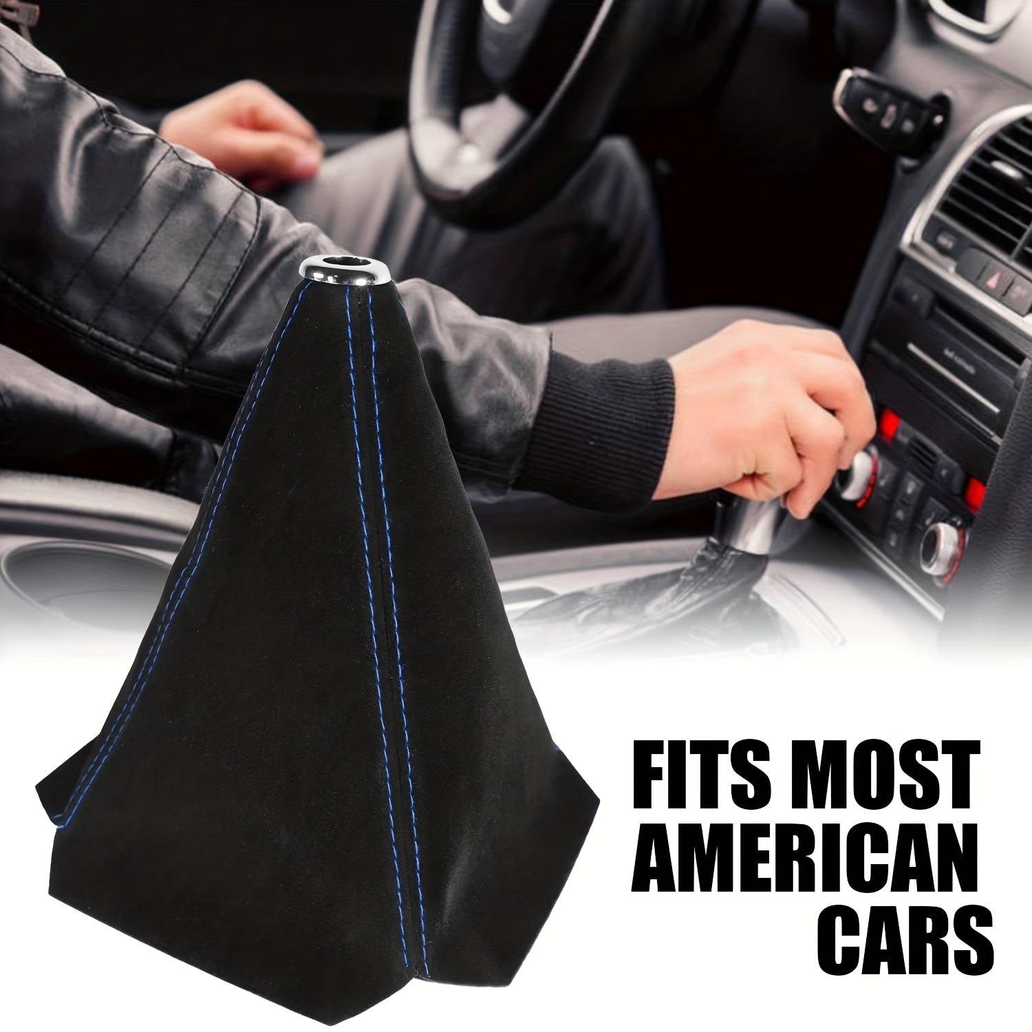 Universal Velvet Gear Shift Boot Gaiter with Stitching for Manual Transmission