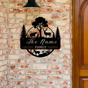 Personalized Family Metal Sign Custom Surname Wall Decor Housewarming Gift