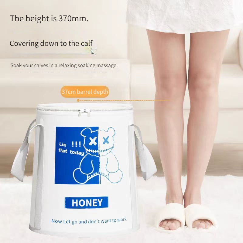 Portable Foot Spa Tub with Reinforced Lid and Storage Bag for Home and Travel
