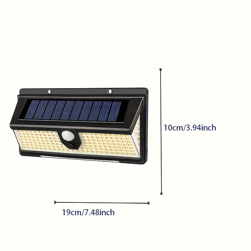 Solar Wall Light with 190 LED Motion Sensor Outdoor Security Lighting for Garden Fence Driveway
