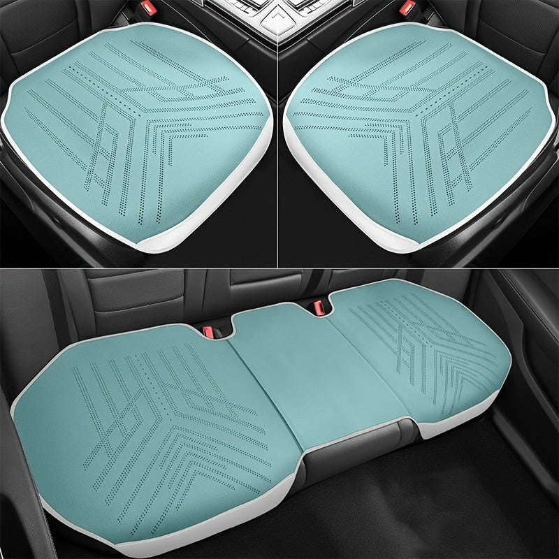 3pcs Car Seat Covers Breathable Leather Universal Fit Non-Slip Durable Fabric