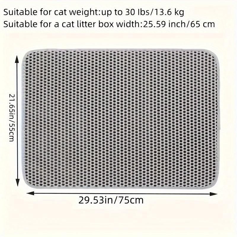 Large Gray and Black Cat Litter Mat Waterproof Non-Slip Honeycomb Double Layer EVA