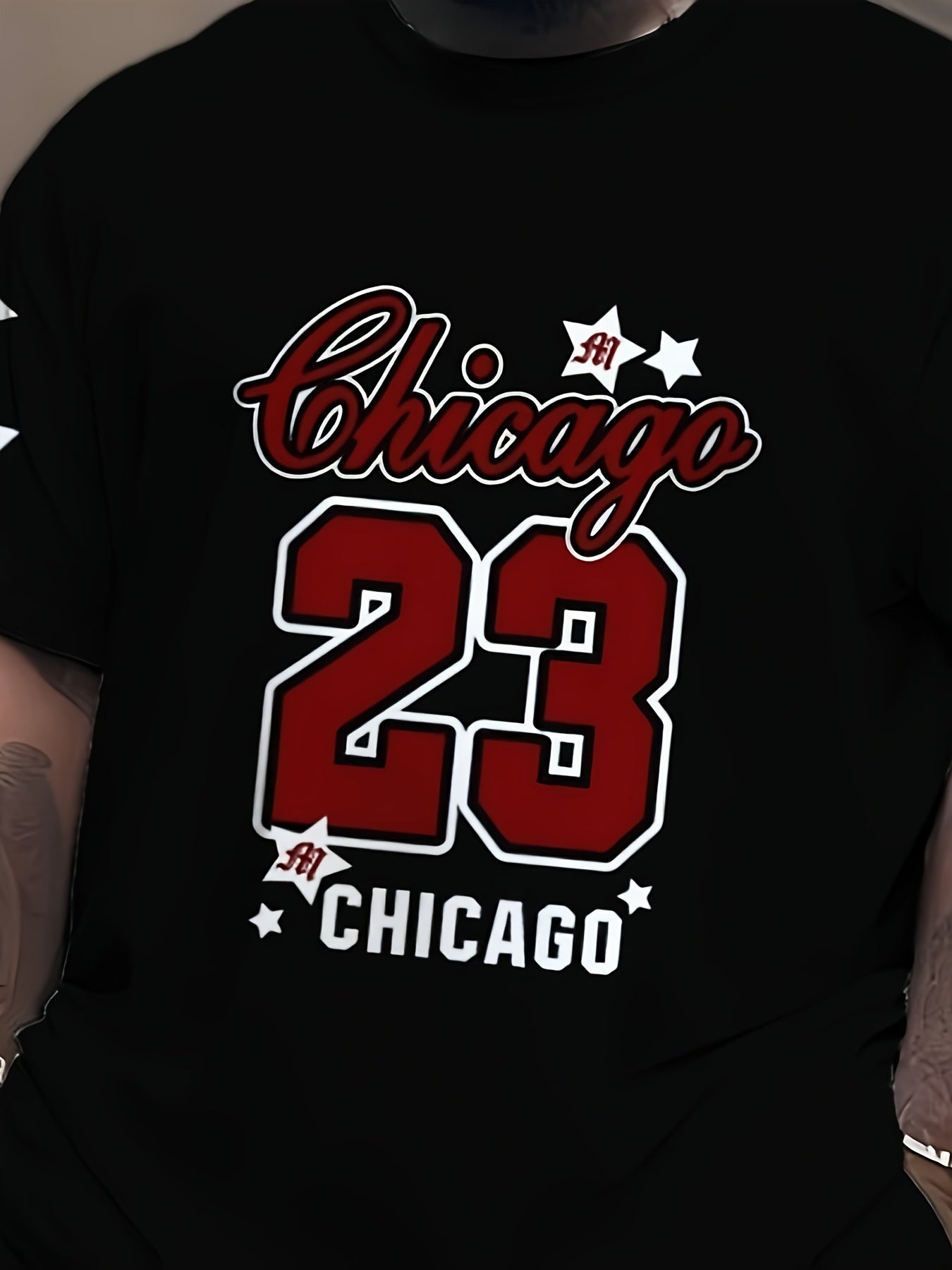 Plus Size Men's Casual Suit with 3D Number 23 Print