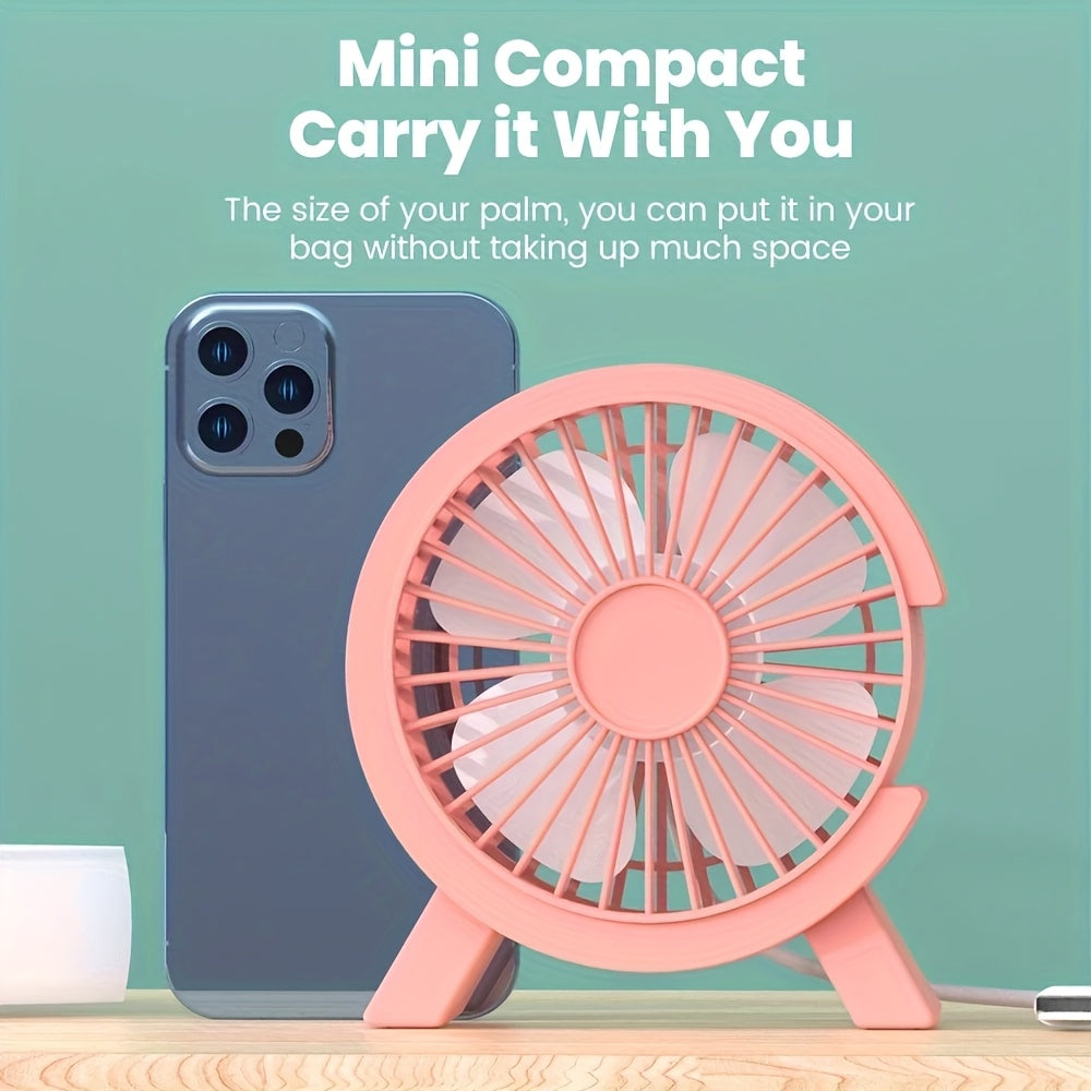 USB-Powered Desktop Fan Plastic Modern Home Cooling Small Personal Fan