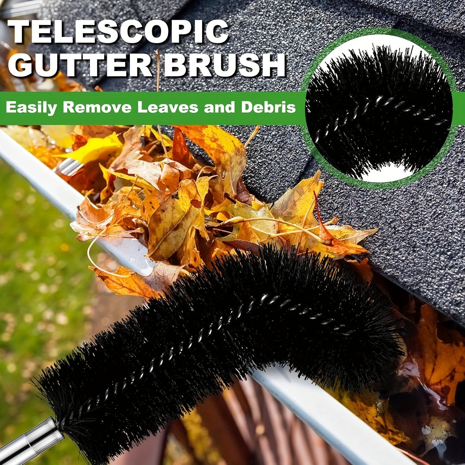 Telescopic Gutter Cleaning Tool 3.2M kengaytiriladigan chiqindilar choʻp toʻplami