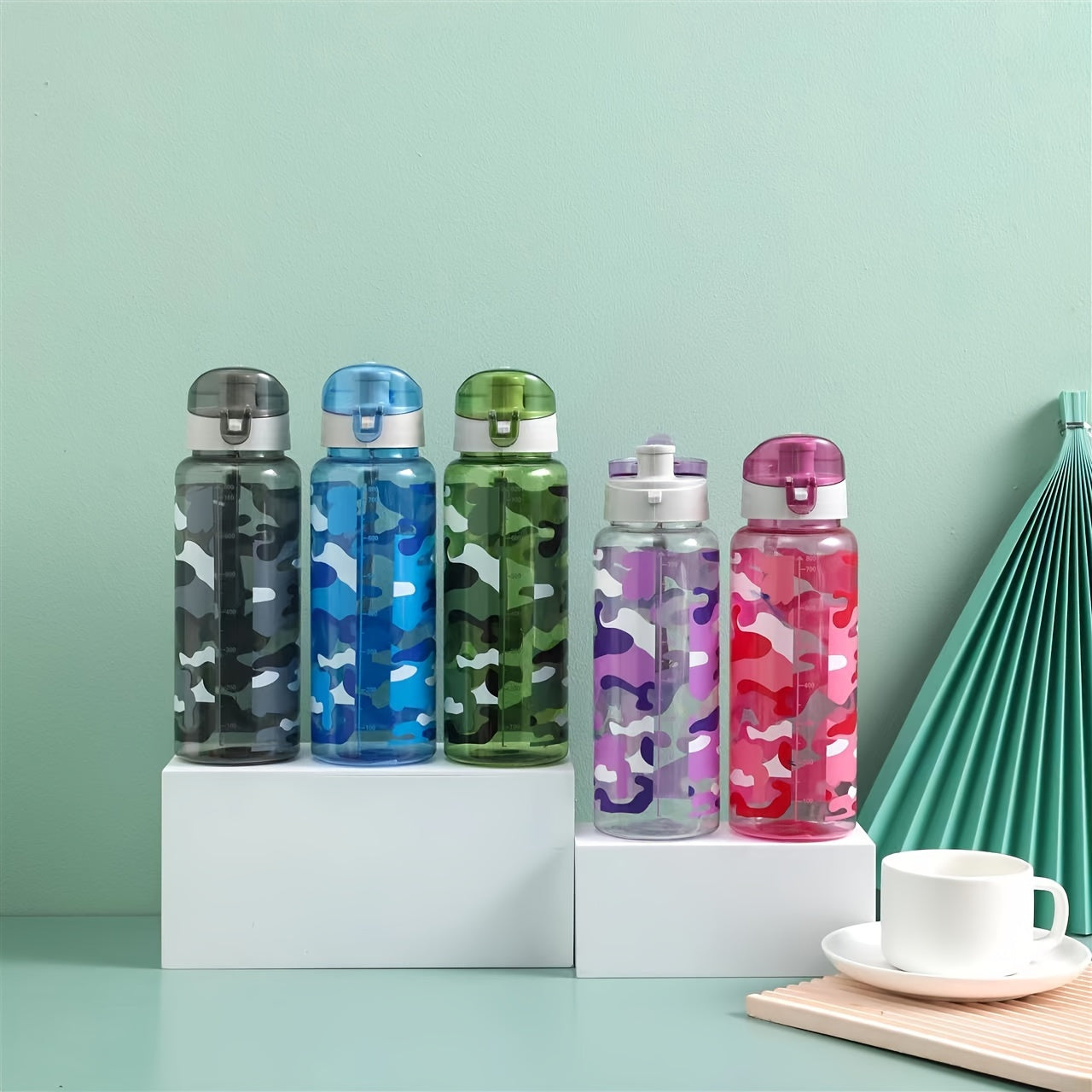Kengash uchun 600ml kamuflyaj suv idishi, sayohat, yurish, fitnes, ochiq havoda faoliyatlar