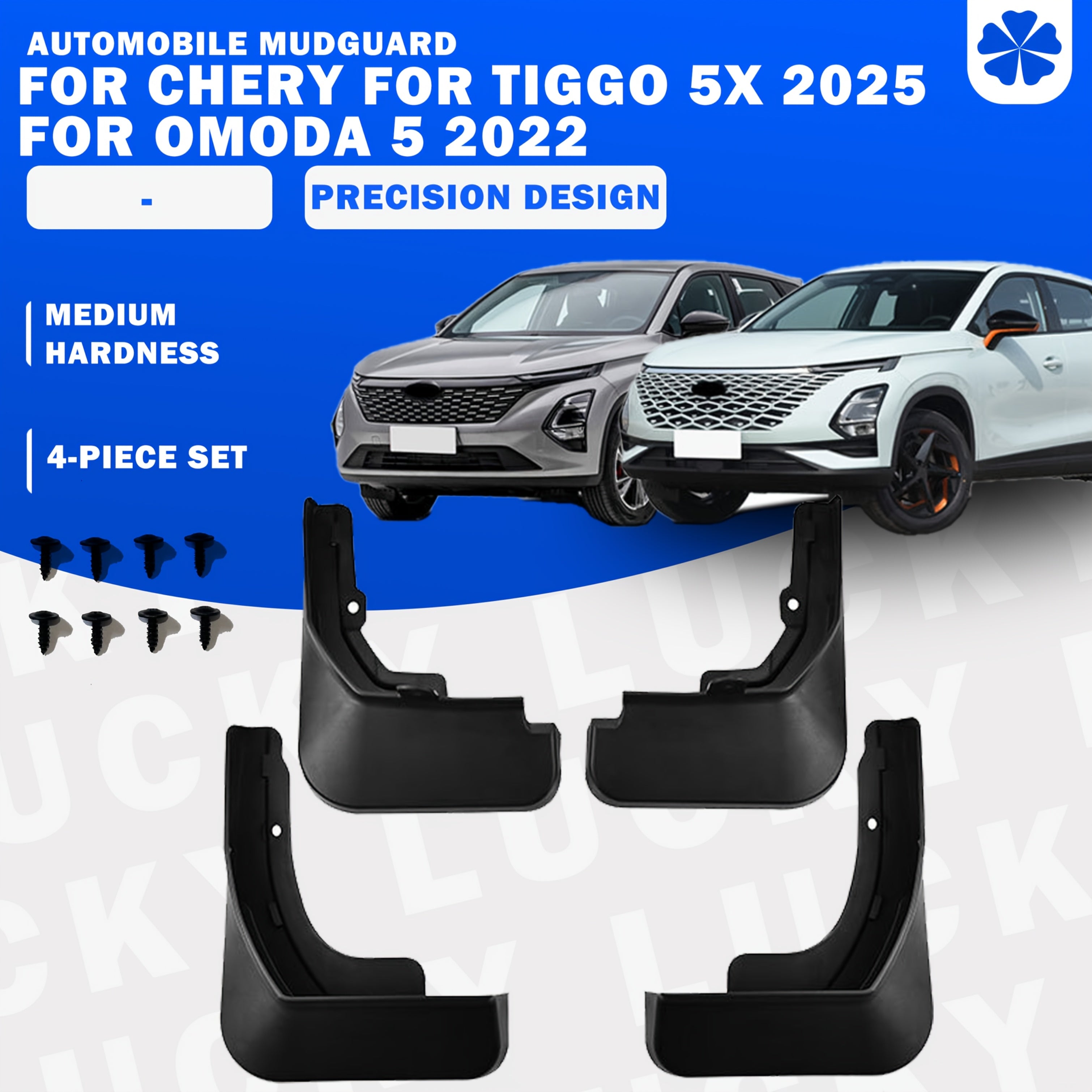 Front Rear Mud Flaps Set Black PP Full Coverage Splash Guards for Cars