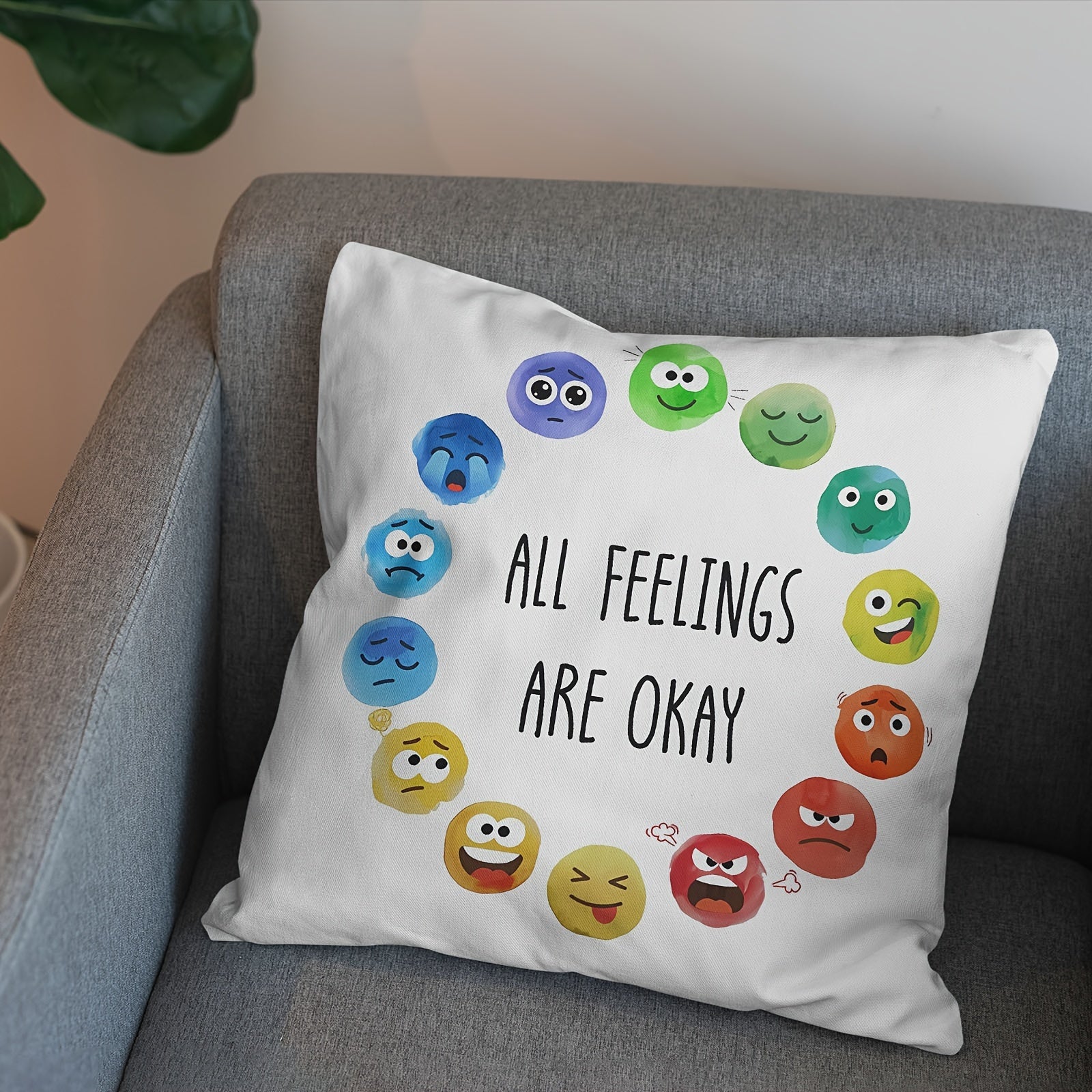 45.72x45.72 cm Plush Throw Pillow Cover Zippered Machine Washable Sofa Bedroom Decor