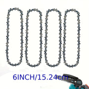 High-Carbon Steel Mini Chainsaw Chain 15.24cm Replacement for Cordless Electric Chainsaws