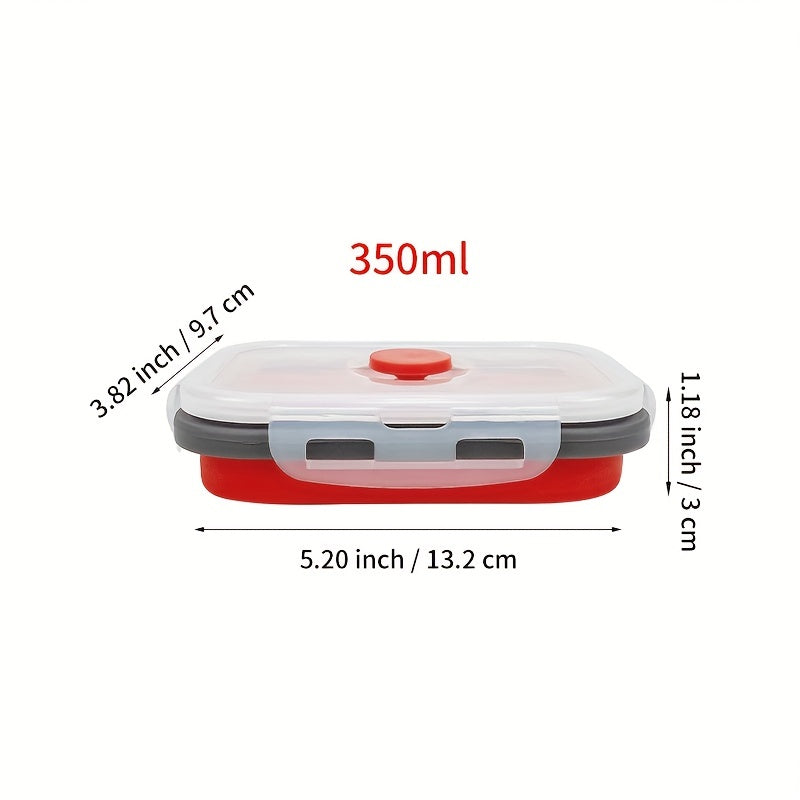 Set of Four Collapsible Silicone Food Storage Containers Stackable Meal Prep Bowls