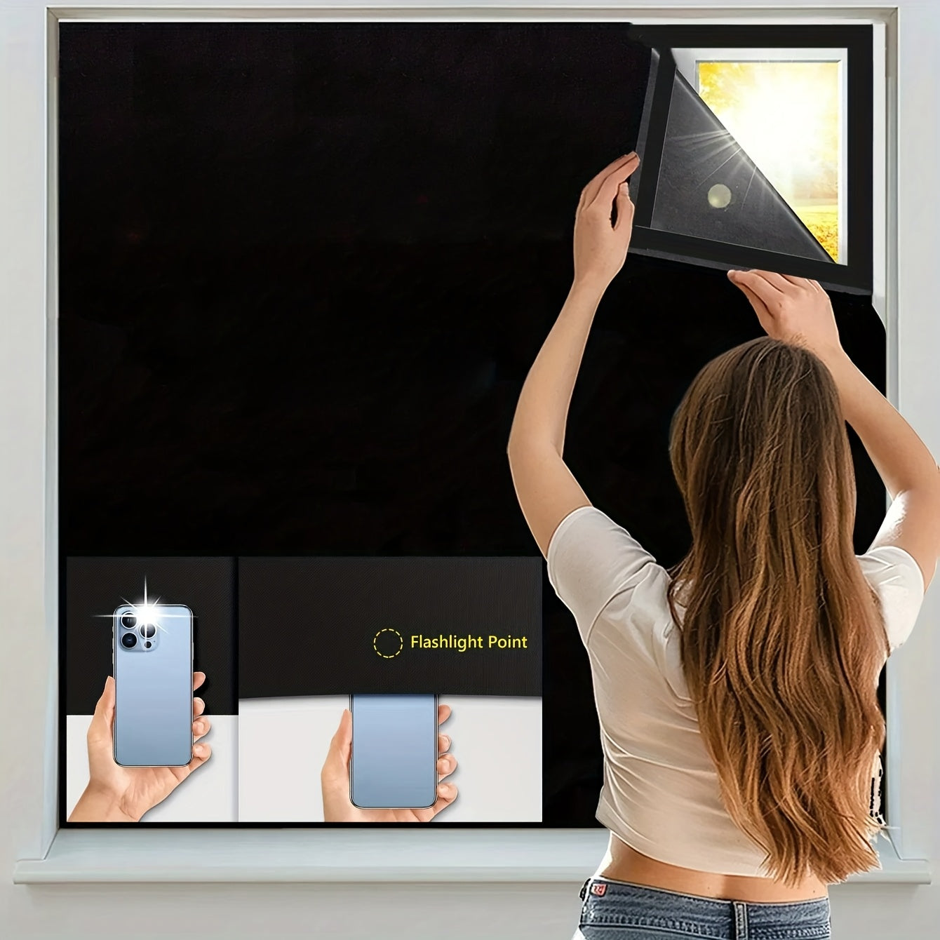 Blackout Curtain Panel Black Geometric Design for Bedroom Living Room Easy to Clean Stain-Resistant 1 Piece