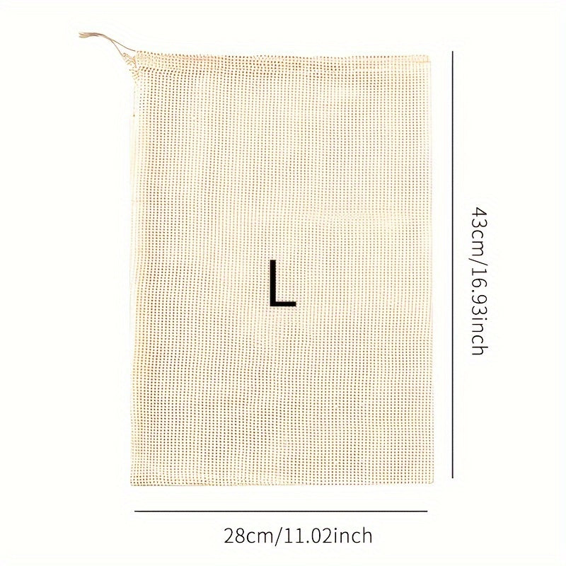 Qayta ishlatiladigan to'rli sabzavot sumkalari, mahsulotlarni saqlash va sovg'a berish uchun ideal. Oson kirish va tartibga solish uchun tortish qismi dizayni mavjud. Plastik chiqindilarni kamaytirish uchun ajoyib.