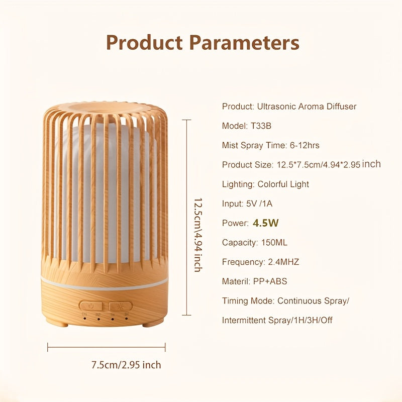 Mini Humidifier Aromatherapy Diffuser for Home Desk USB Powered Quiet