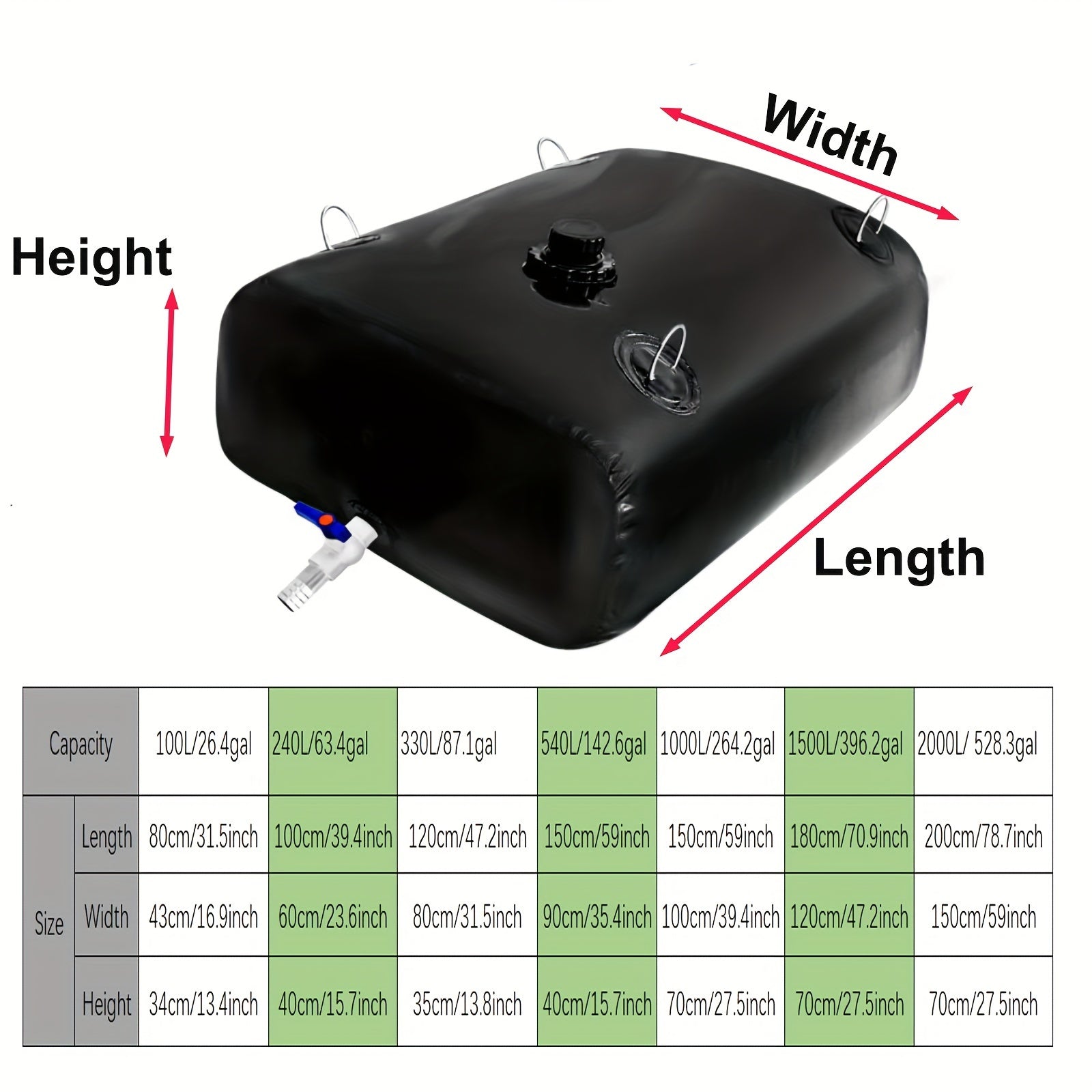 Экстра большой складной водяной резервуар для пожаротушения, сопротивления засухе, хранения воды