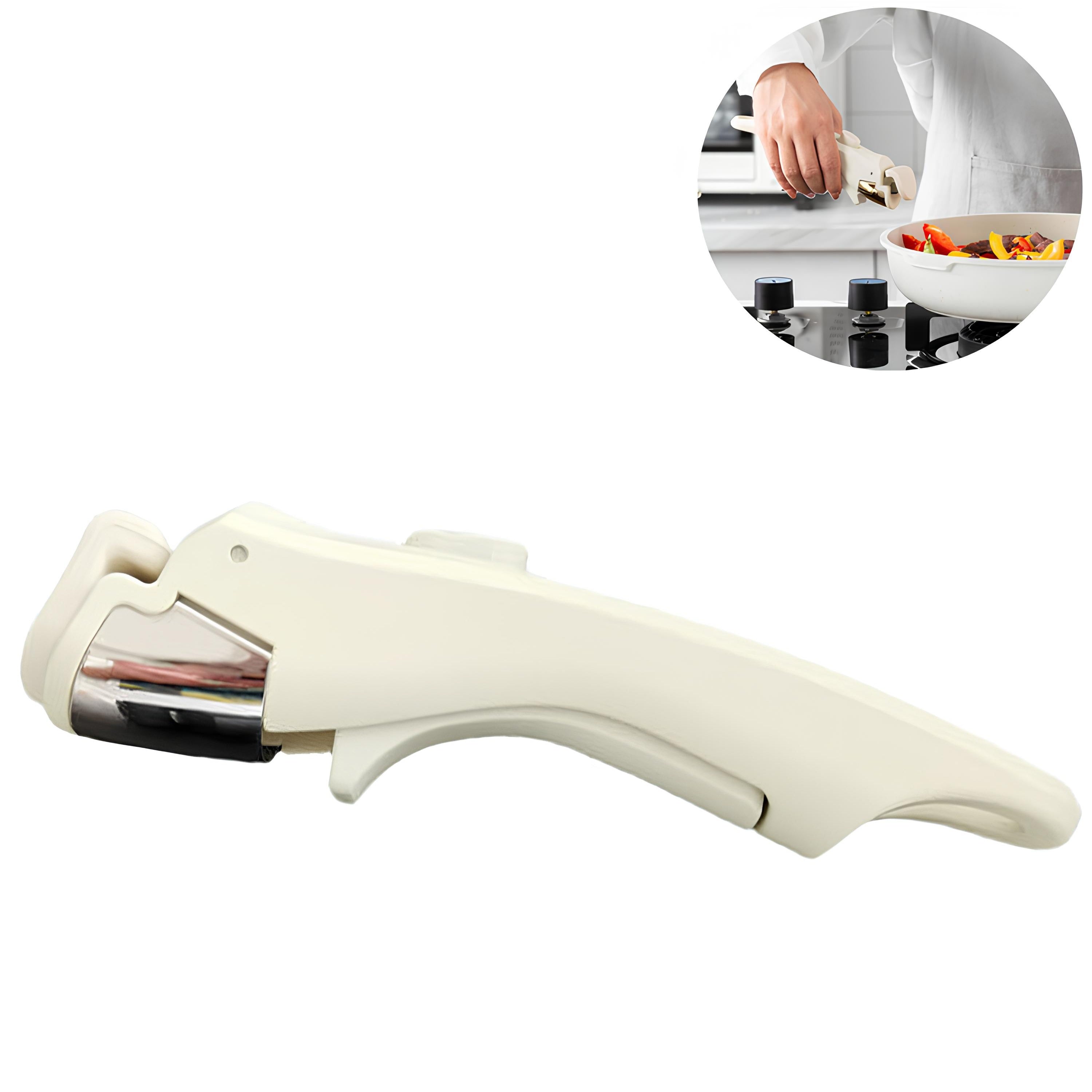 Mango removible para sartenes antiadherentes duradero con agarre fácil de clip, accesorio de cocina