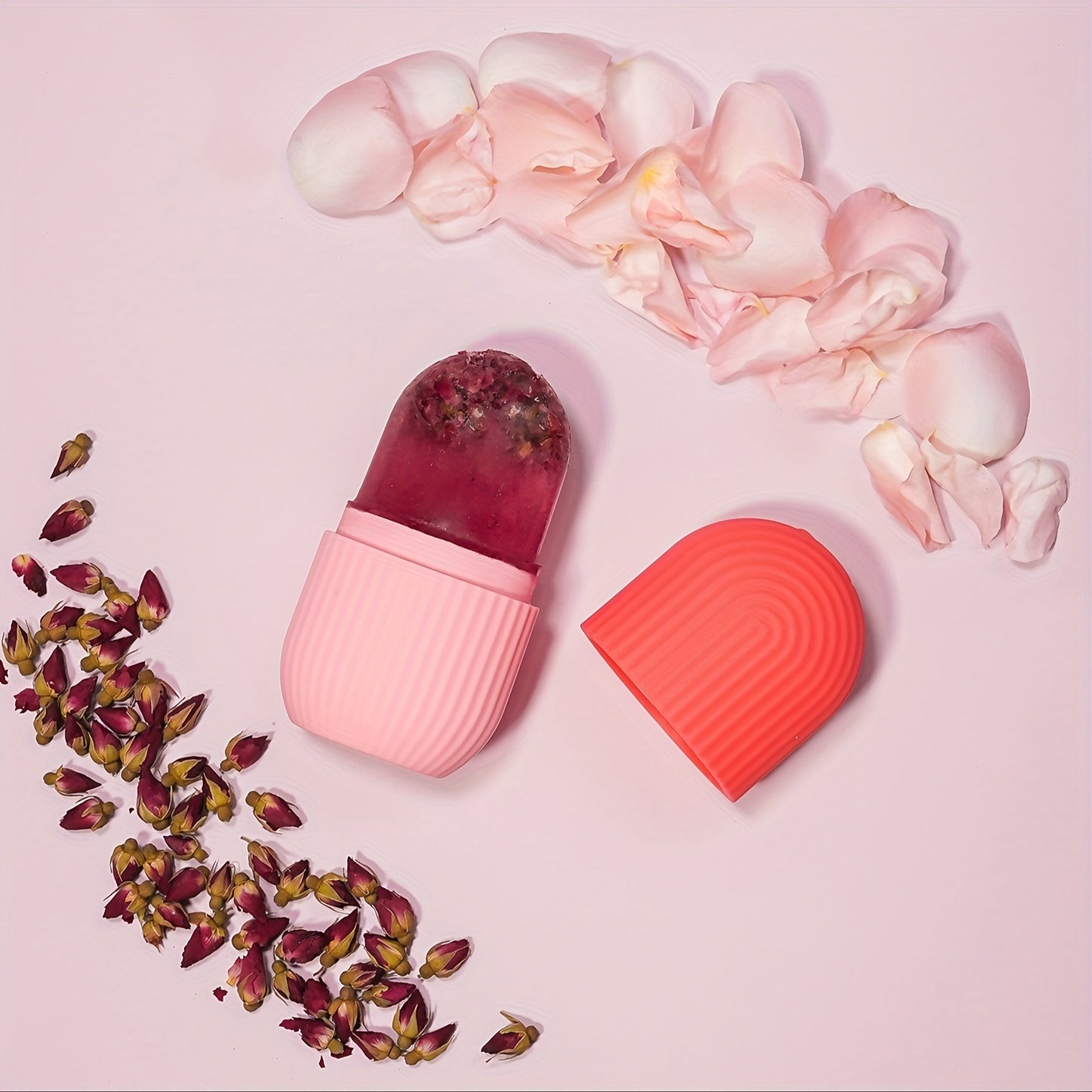 Unisex Silicone Ice Roller for Face Cooling Gel Core Puffiness Reduction Beige