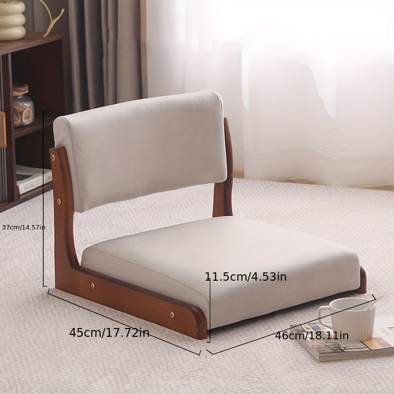 Silla moderna de imitación cuero con asiento y respaldo de madera para suelo