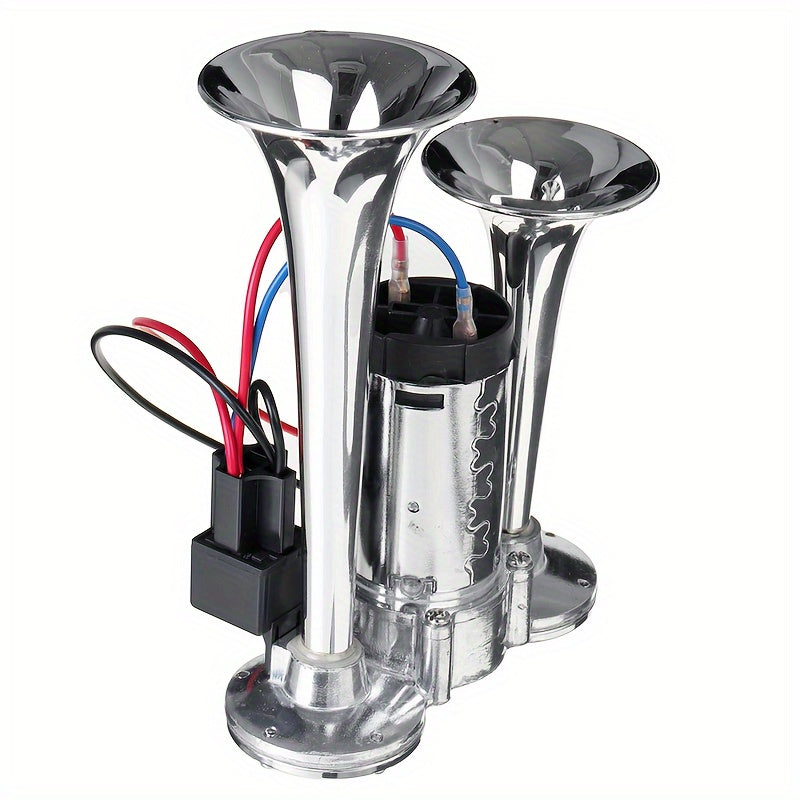 Universal Dual Air Horn System for 12V Vehicles with Compressor