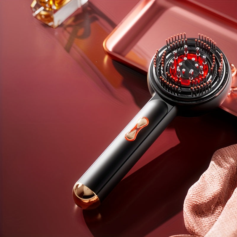 Перезаряжаемый электрический массажер для кожи головы с вибрирующей головкой-расческой, USB-зарядкой, аккумулятором 1500 мАч, портативный и идеальный подарок для женщин, яркий внешний вид, устройство для ухода за волосами.