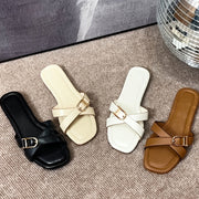 Women's Flat Cross-Strap Sandals Breathable Casual Flip Flops in Multiple Colors