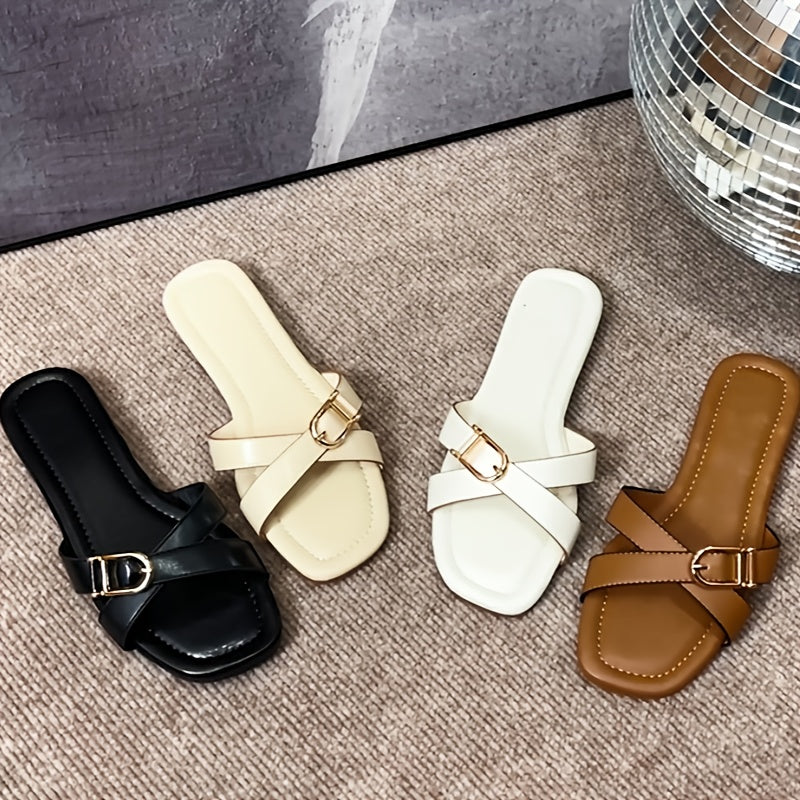 Women's Flat Cross-Strap Sandals Breathable Casual Flip Flops in Multiple Colors